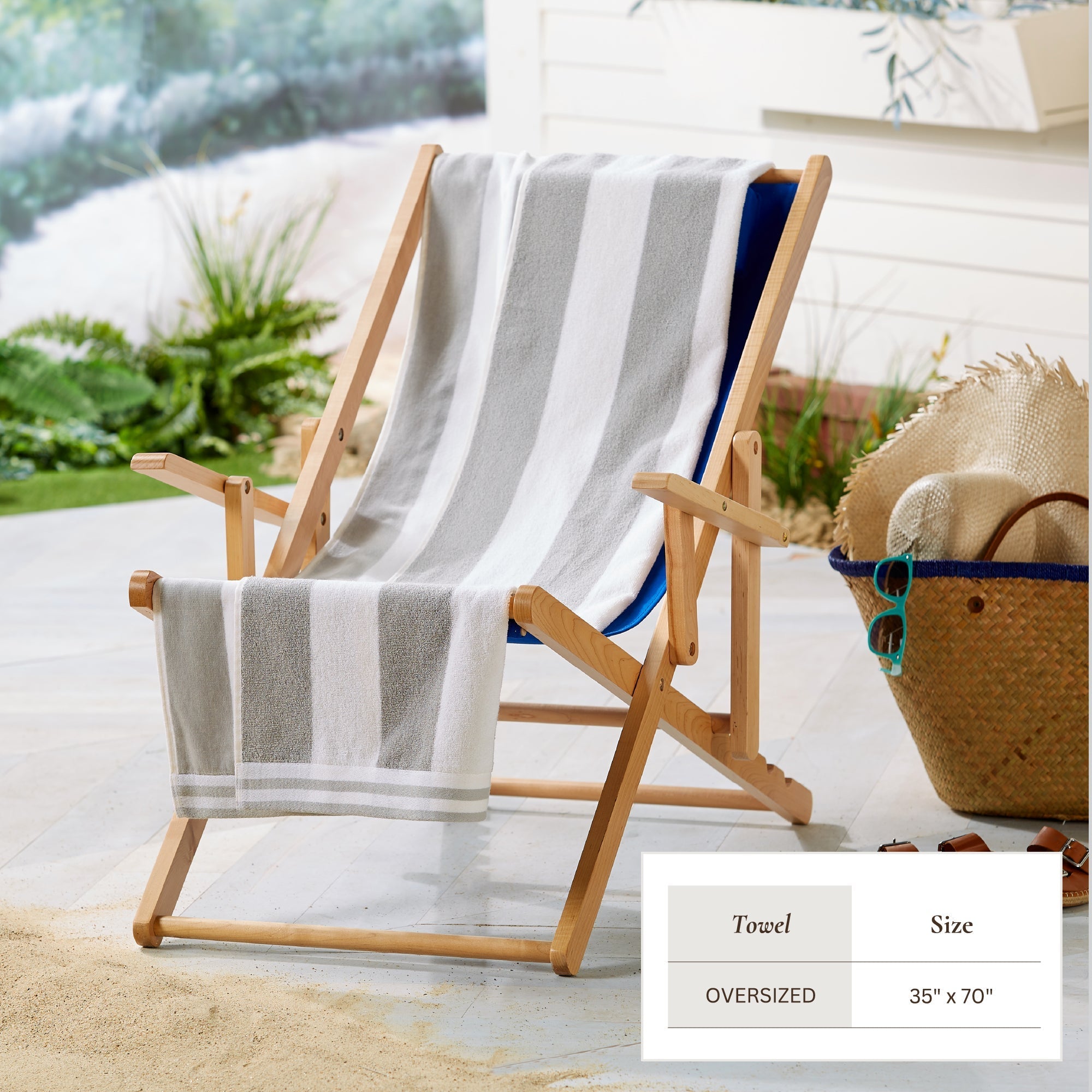 Striped Cabana Beach Towel - Edgartown Collection White Cliff Studio Towels