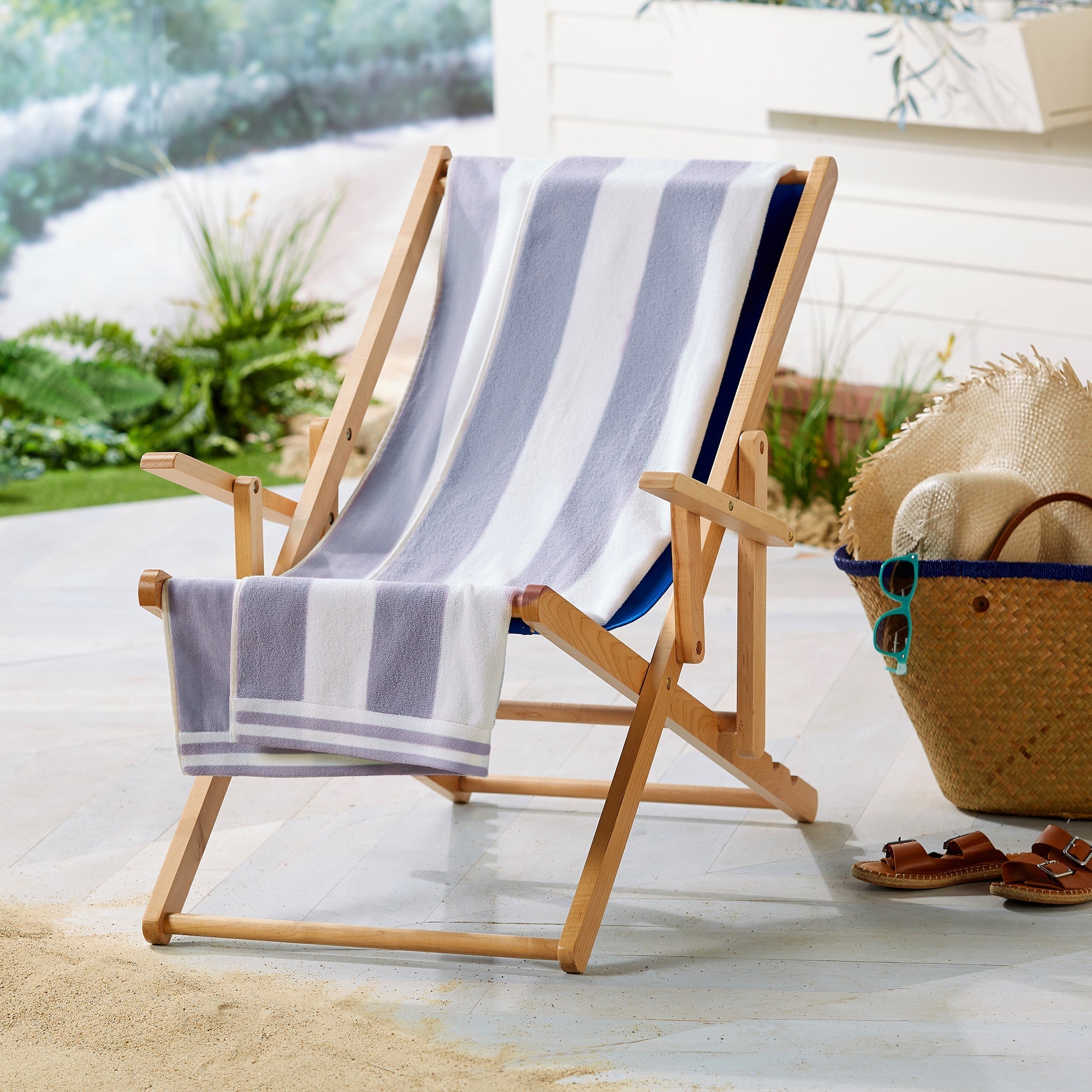 Striped Cabana Beach Towel - Edgartown Collection White Cliff Studio Towels
