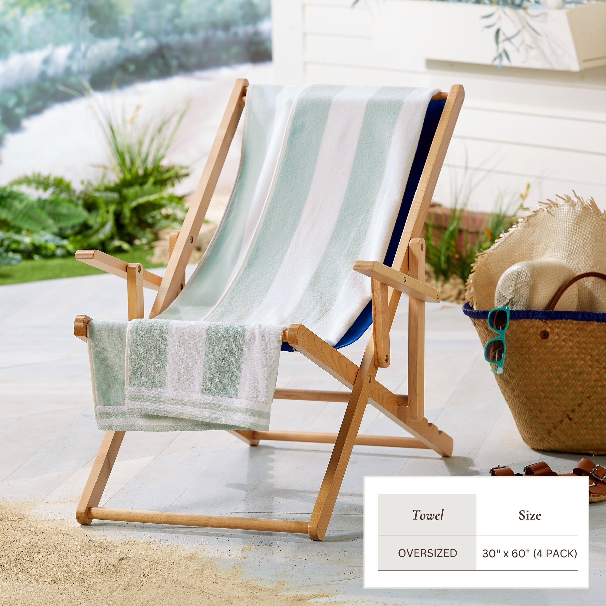 Striped Cabana Beach Towel - Edgartown Collection White Cliff Studio Towels