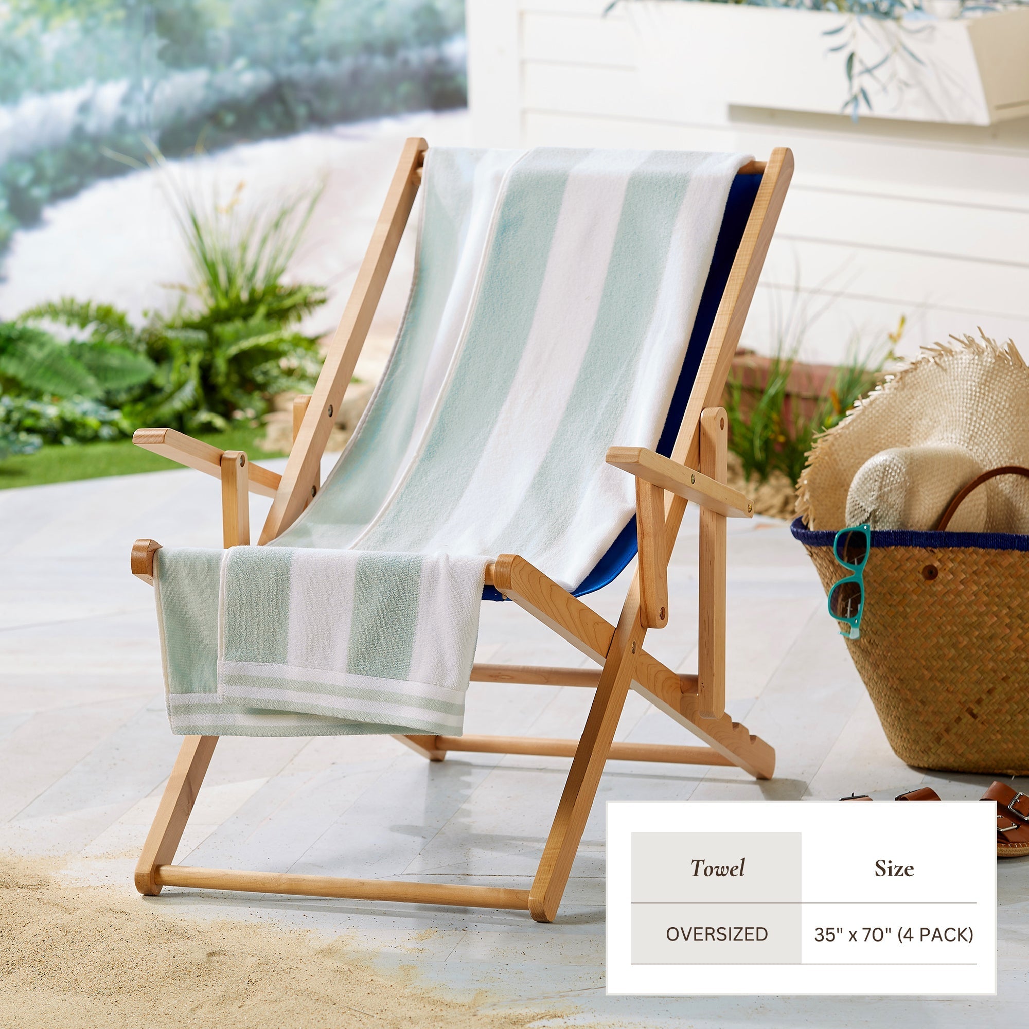 Striped Cabana Beach Towel - Edgartown Collection White Cliff Studio Towels
