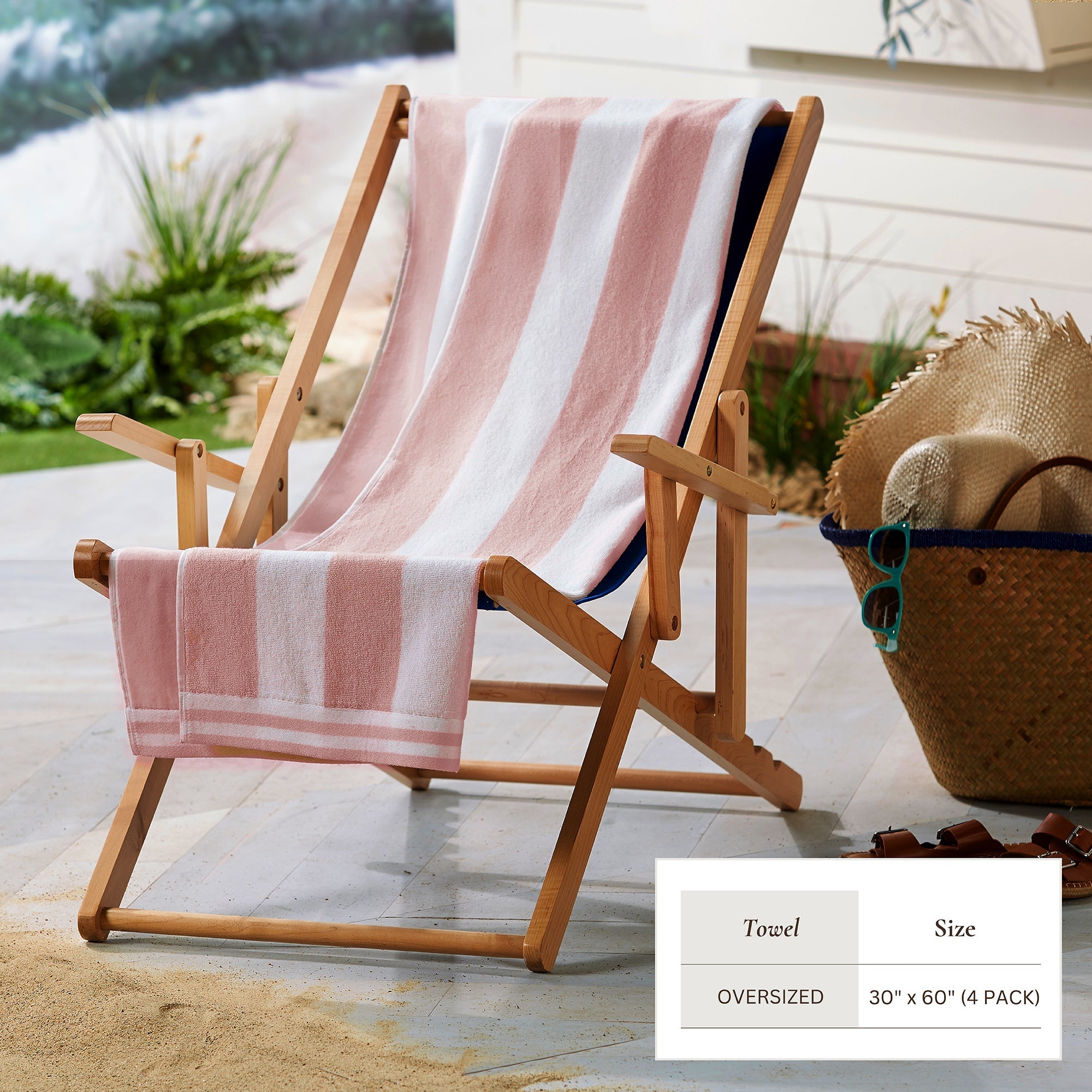 Striped Cabana Beach Towel - Edgartown Collection White Cliff Studio Towels