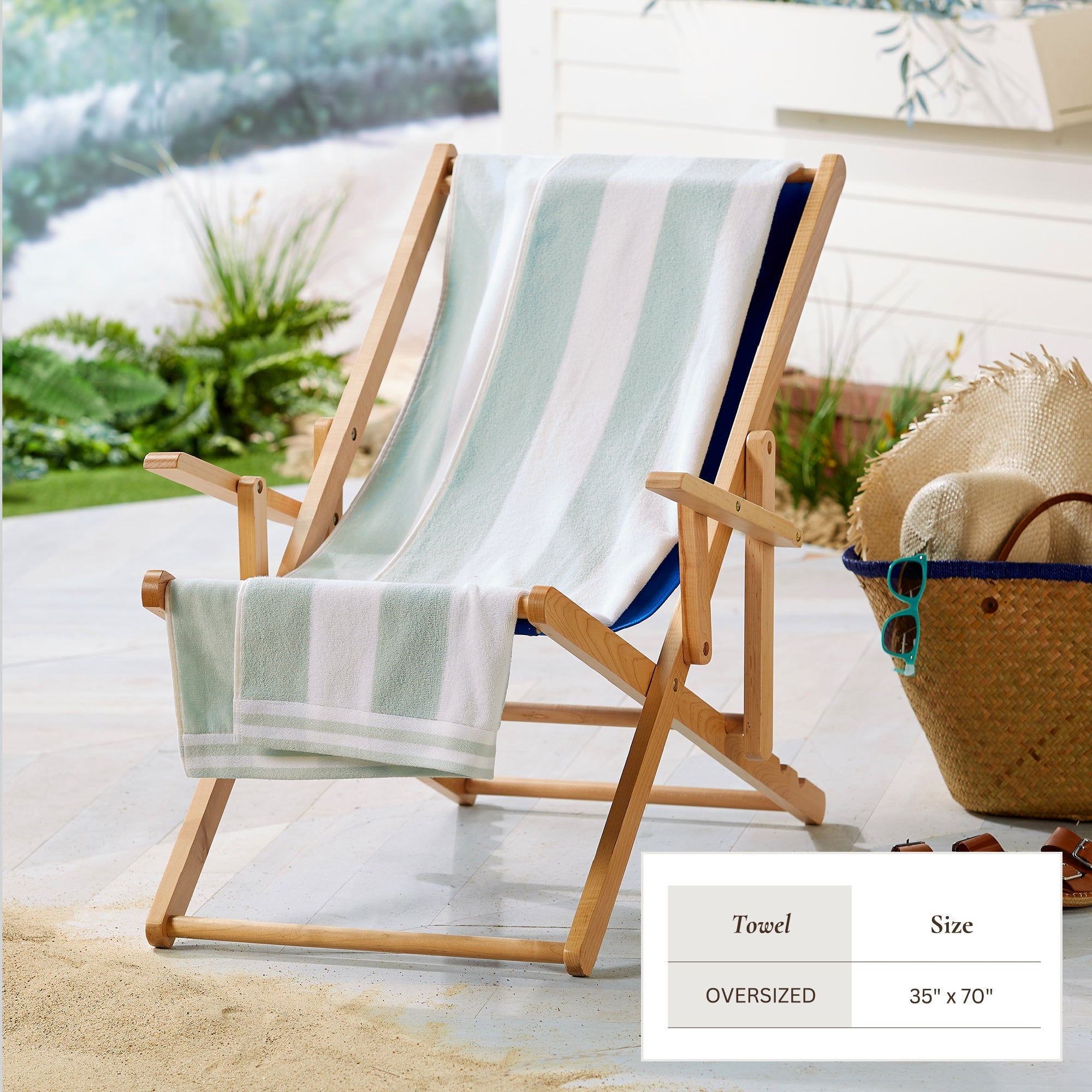Striped Cabana Beach Towel - Edgartown Collection White Cliff Studio Towels