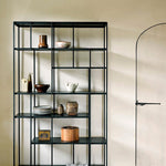 Studio rack - varnished teak - black White Cliff Studio Wall Shelf