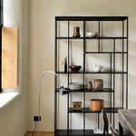 Studio rack - varnished teak - black White Cliff Studio Wall Shelf