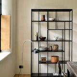 Studio rack - varnished teak - black White Cliff Studio Wall Shelf