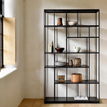 Studio rack - varnished teak - black White Cliff Studio Wall Shelf