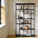 Studio rack - varnished teak - black White Cliff Studio Wall Shelf