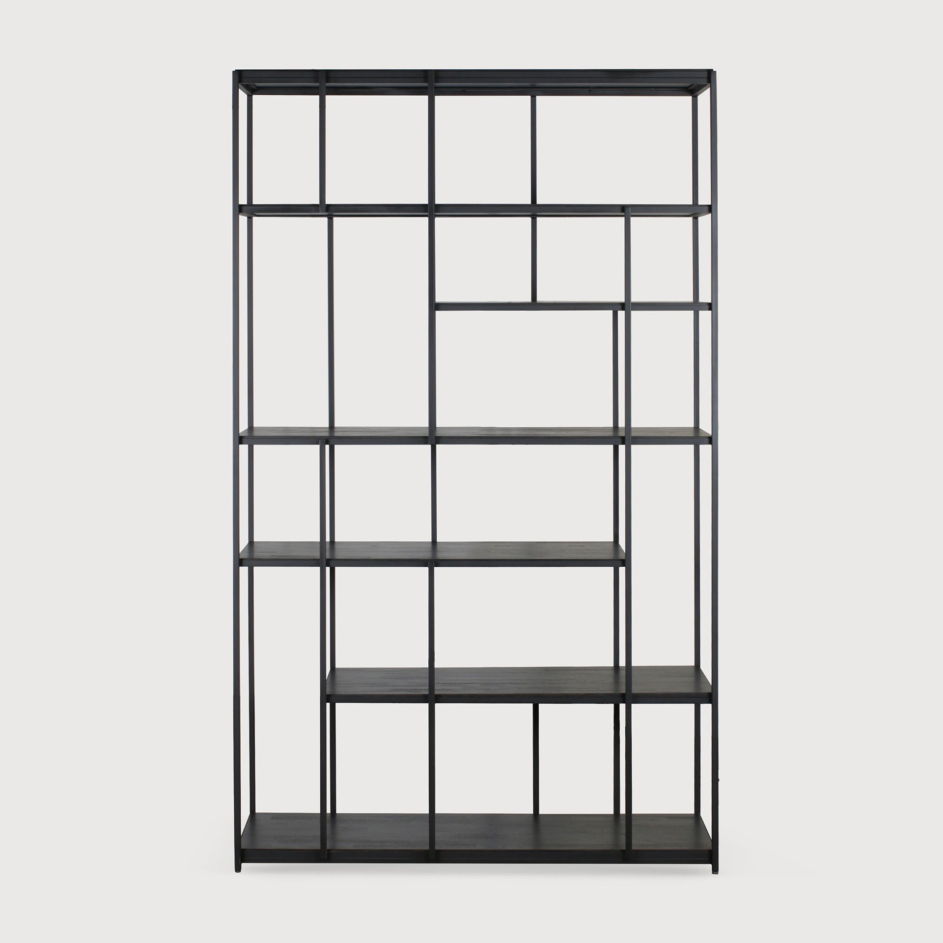 Studio rack - varnished teak - black White Cliff Studio Wall Shelf