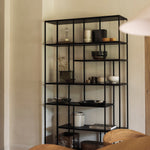 Studio rack - varnished teak - black White Cliff Studio Wall Shelf