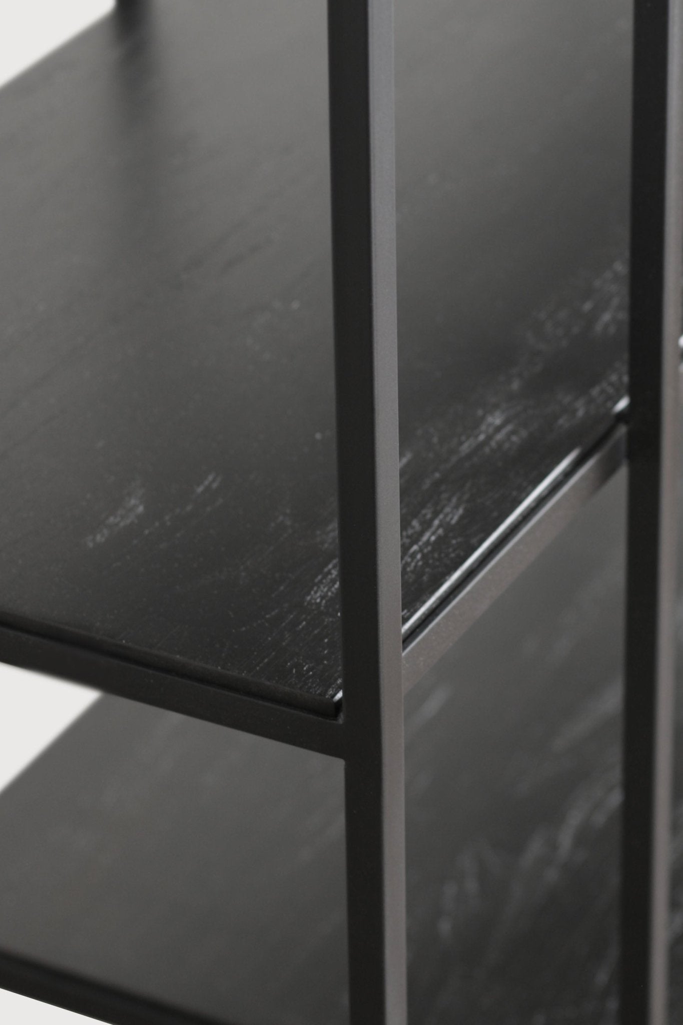 Studio rack - varnished teak - black White Cliff Studio Wall Shelf