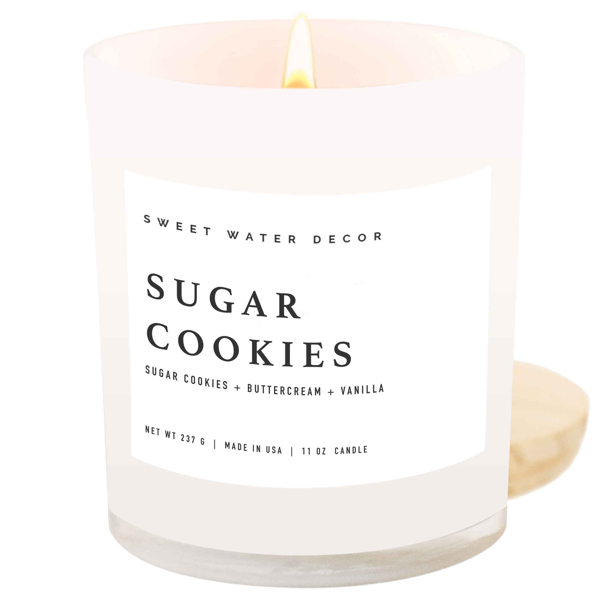 Sugar Cookies Soy Candle - White Jar - 11 oz White Cliff Studio Candles and Candle Accessories