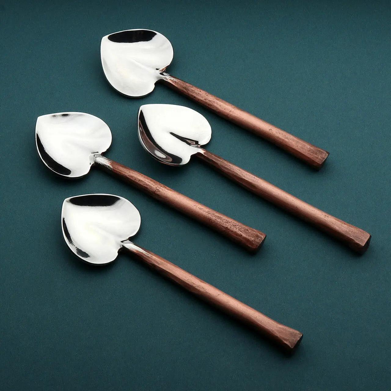 Sundance Heart Coffee/Dessert Table Spoon 4 Pc. Set White Cliff Studio Flatware