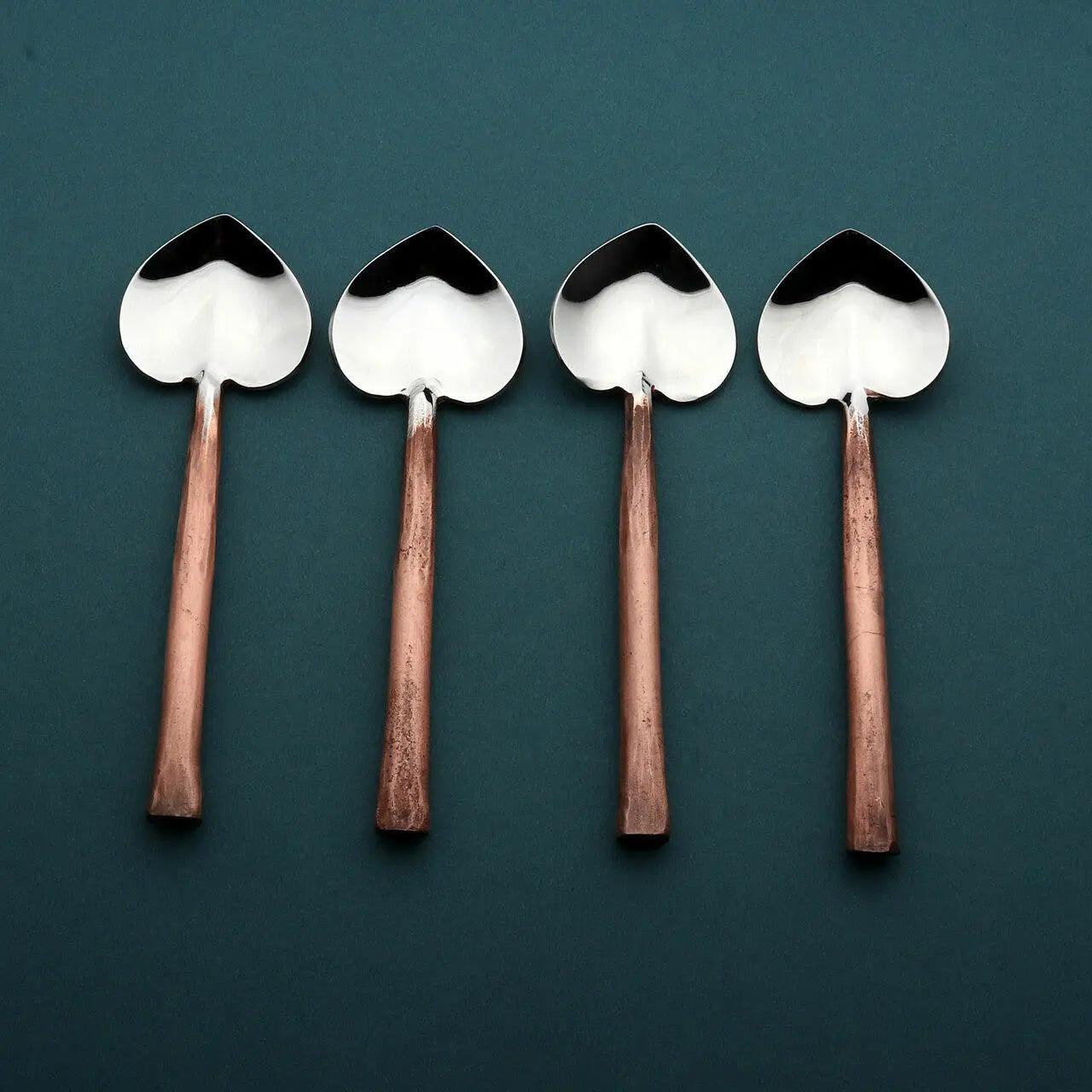 Sundance Heart Coffee/Dessert Table Spoon 4 Pc. Set White Cliff Studio Flatware