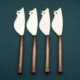 Sundance Ratoncito Cheese Spreader/Knife 4 Pc. Set White Cliff Studio Flatware
