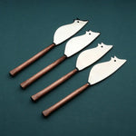 Sundance Ratoncito Cheese Spreader/Knife 4 Pc. Set White Cliff Studio Flatware