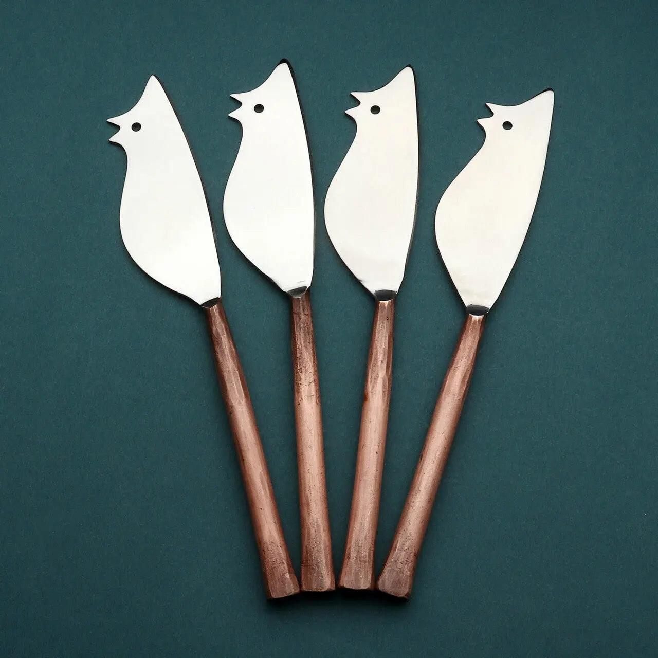 Sundance Ratoncito Cheese Spreader/Knife 4 Pc. Set White Cliff Studio Flatware