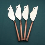Sundance Ratoncito Cheese Spreader/Knife 4 Pc. Set White Cliff Studio Flatware
