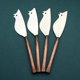Sundance Ratoncito Cheese Spreader/Knife 4 Pc. Set White Cliff Studio Flatware
