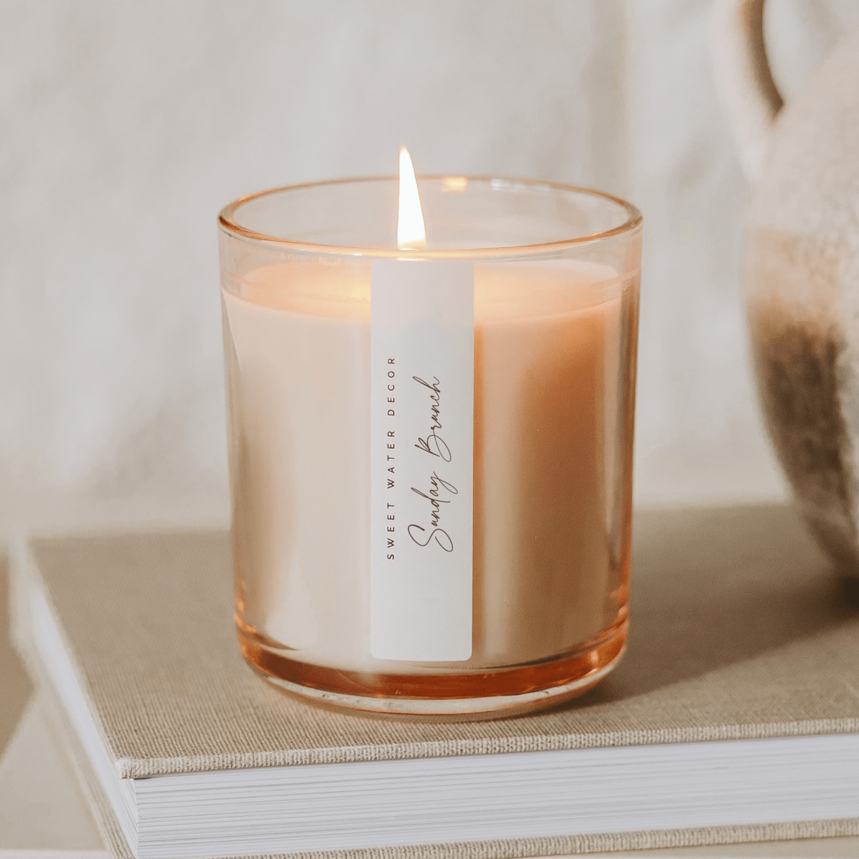 Sunday Brunch Soy Candle - Tinted Glass Jar - 12 oz White Cliff Studio Candles and Candle Accessories
