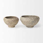 Suni Set of 2 Gray Paper Mache Half - Pot Bowls
