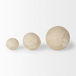 Suni Set of 3 Beige Paper Mache Orbs