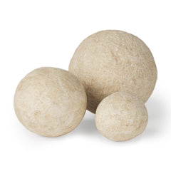 Suni Set of 3 Beige Paper Mache Orbs