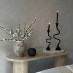 Suri Hand Forged Aluminum Candle Holders Set - Vintage Patina (Set of 2)