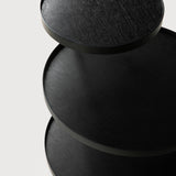 Swivel tray side table - varnished wood - black - round - XS - tray not included White Cliff Studio Side Table