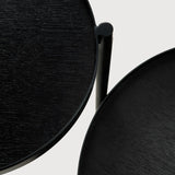 Swivel tray side table - varnished wood - black - round - XS - tray not included White Cliff Studio Side Table