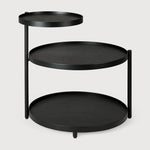 Swivel tray side table - varnished wood - black - round - XS - tray not included White Cliff Studio Side Table