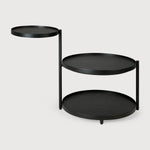 Swivel tray side table - varnished wood - black - round - XS - tray not included White Cliff Studio Side Table
