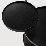 Swivel tray side table - varnished wood - black - round - XS - tray not included White Cliff Studio Side Table