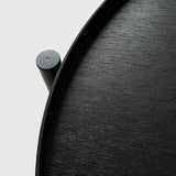 Swivel tray side table - varnished wood - black - round - XS - tray not included White Cliff Studio Side Table