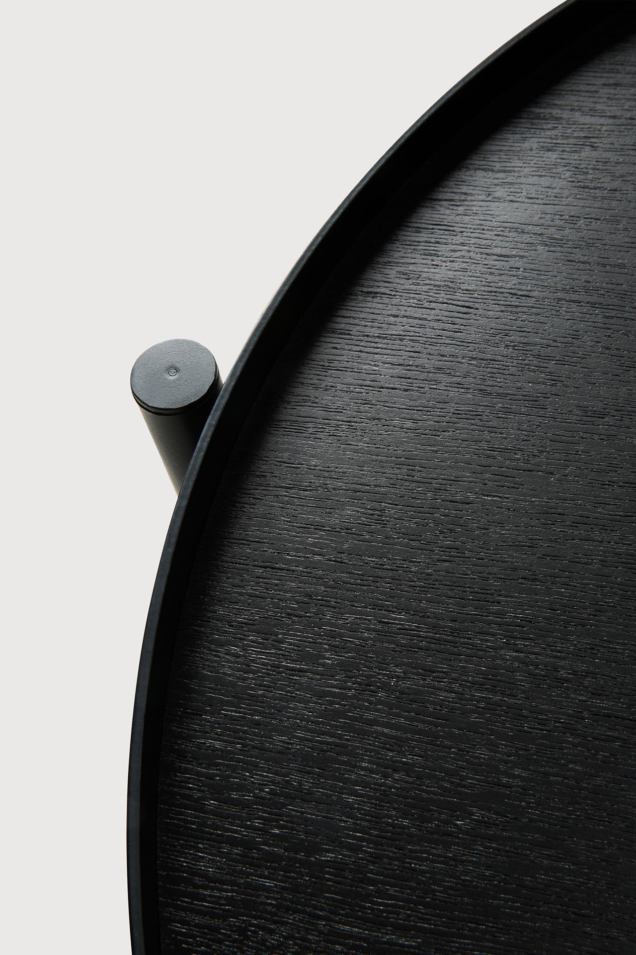 Swivel tray side table - varnished wood - black - round - XS - tray not included White Cliff Studio Side Table