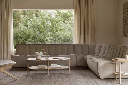 Tabwa coffee table - varnished teak - off black - rectangular White Cliff Studio COFFEE TABLE