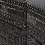 Tabwa sideboard - varnished teak - off black - 3 doors White Cliff Studio Sideboard