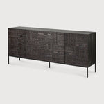 Tabwa sideboard - varnished teak - off black - 4 doors White Cliff Studio Sideboard