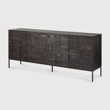 Tabwa sideboard - varnished teak - off black - 4 doors White Cliff Studio Sideboard