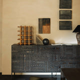 Tabwa sideboard - varnished teak - off black - 4 doors White Cliff Studio Sideboard