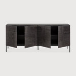 Tabwa sideboard - varnished teak - off black - 4 doors White Cliff Studio Sideboard