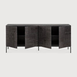 Tabwa sideboard - varnished teak - off black - 4 doors White Cliff Studio Sideboard