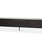 Tabwa TV cupboard - varnished teak - off black - 1 flip - down door - 1 drawer White Cliff Studio Media Console