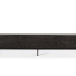 Tabwa TV cupboard - varnished teak - off black - 1 flip - down door - 1 drawer White Cliff Studio Media Console