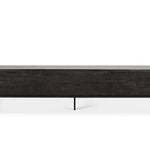 Tabwa TV cupboard - varnished teak - off black - 1 flip - down door - 1 drawer White Cliff Studio Media Console