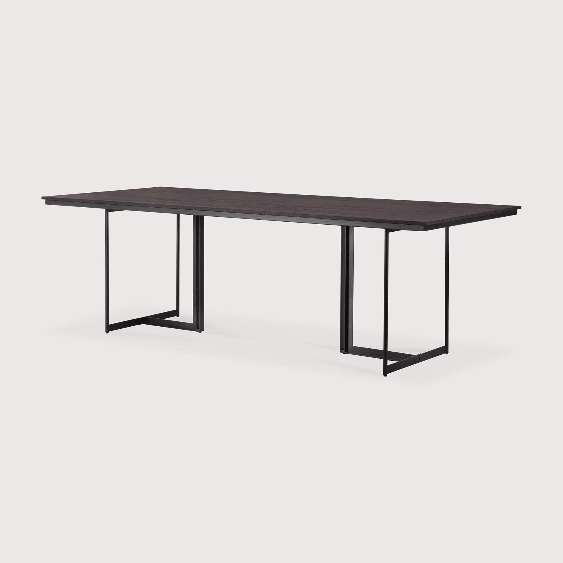 Tacet dining table - varnished teak - dark brown - rectangular White Cliff Studio Dining Table