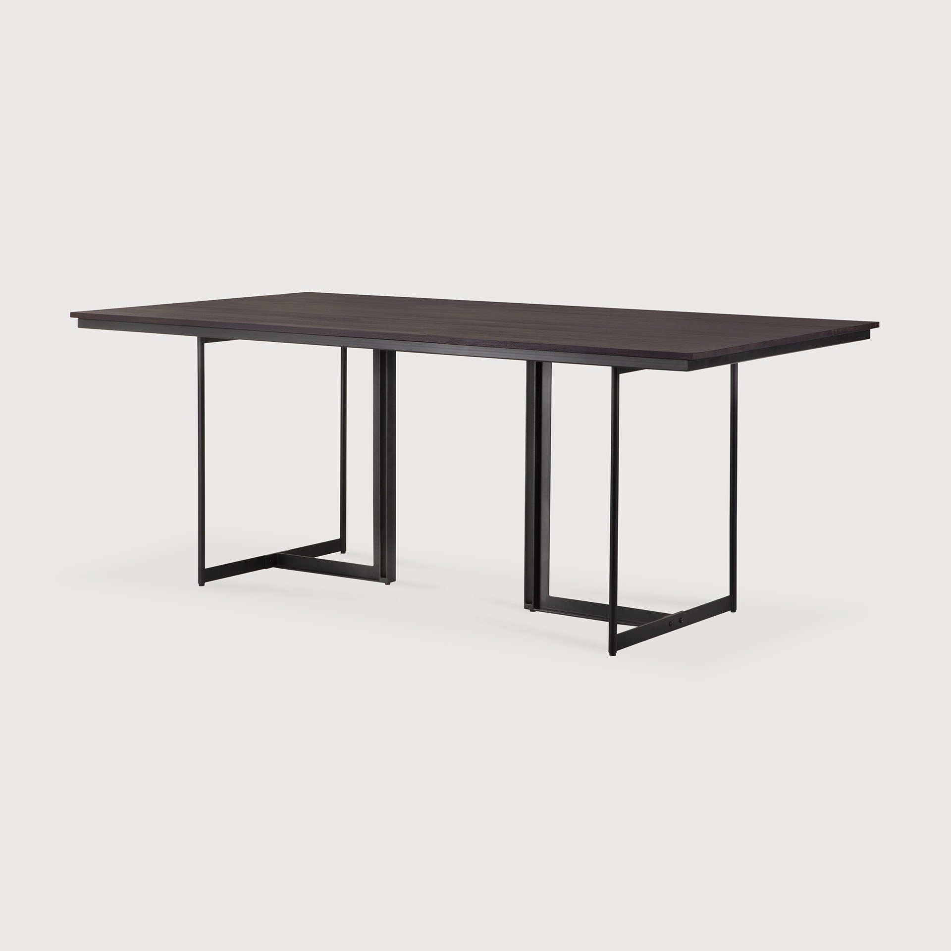 Tacet dining table - varnished teak - dark brown - rectangular White Cliff Studio Dining Table