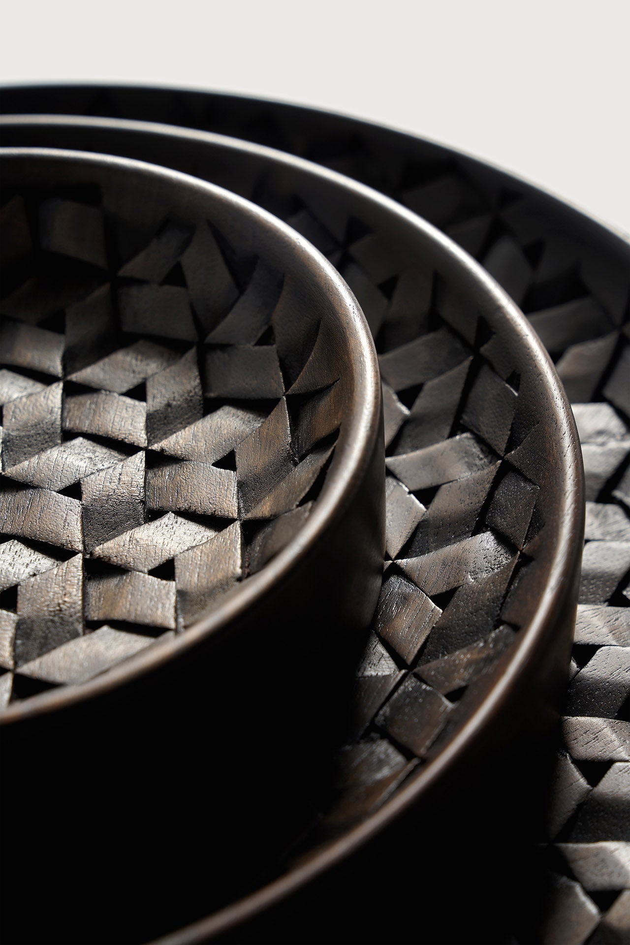 Tampa boards - varnished mahogany - dark brown - set of 3 White Cliff Studio Trays