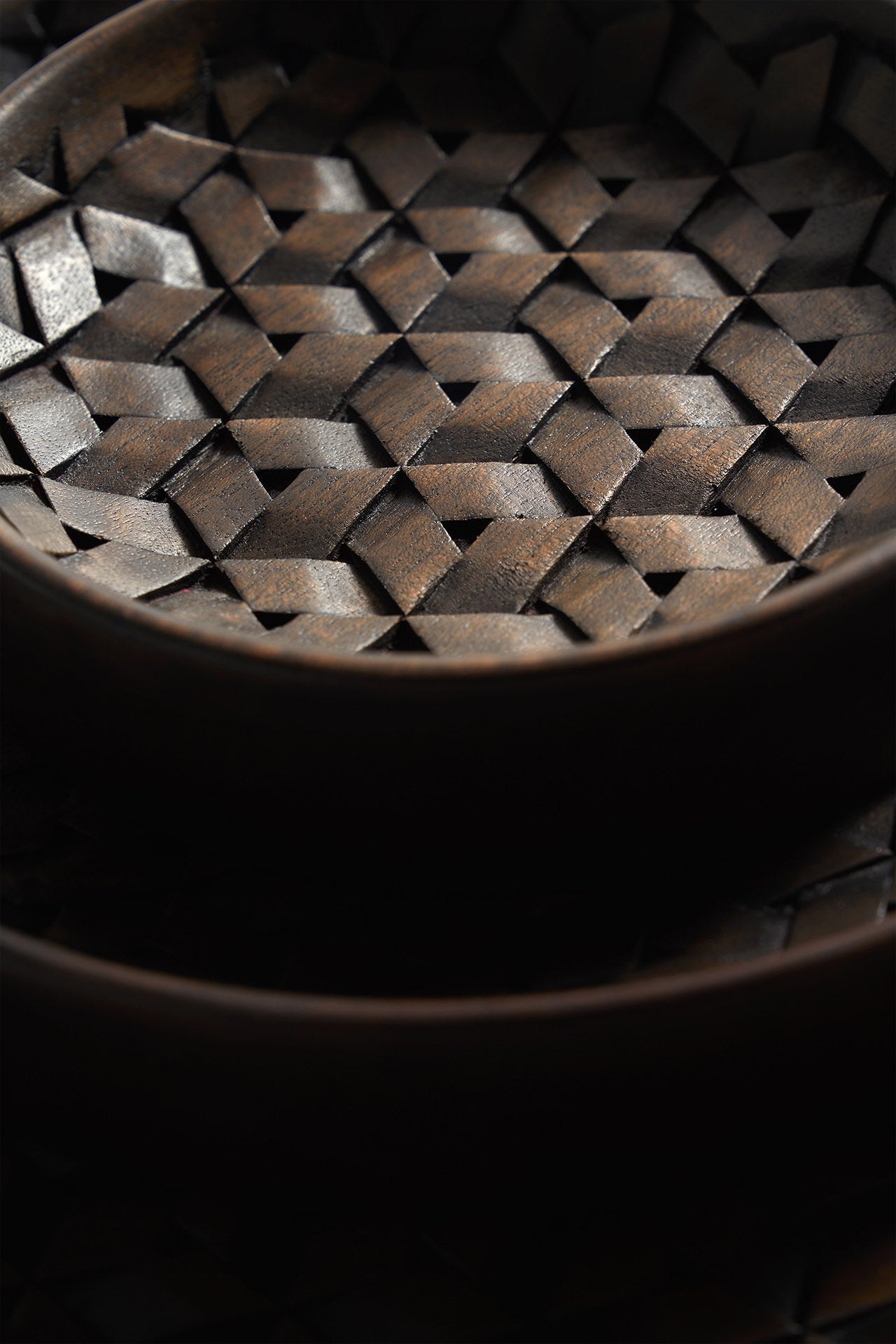 Tampa boards - varnished mahogany - dark brown - set of 3 White Cliff Studio Trays