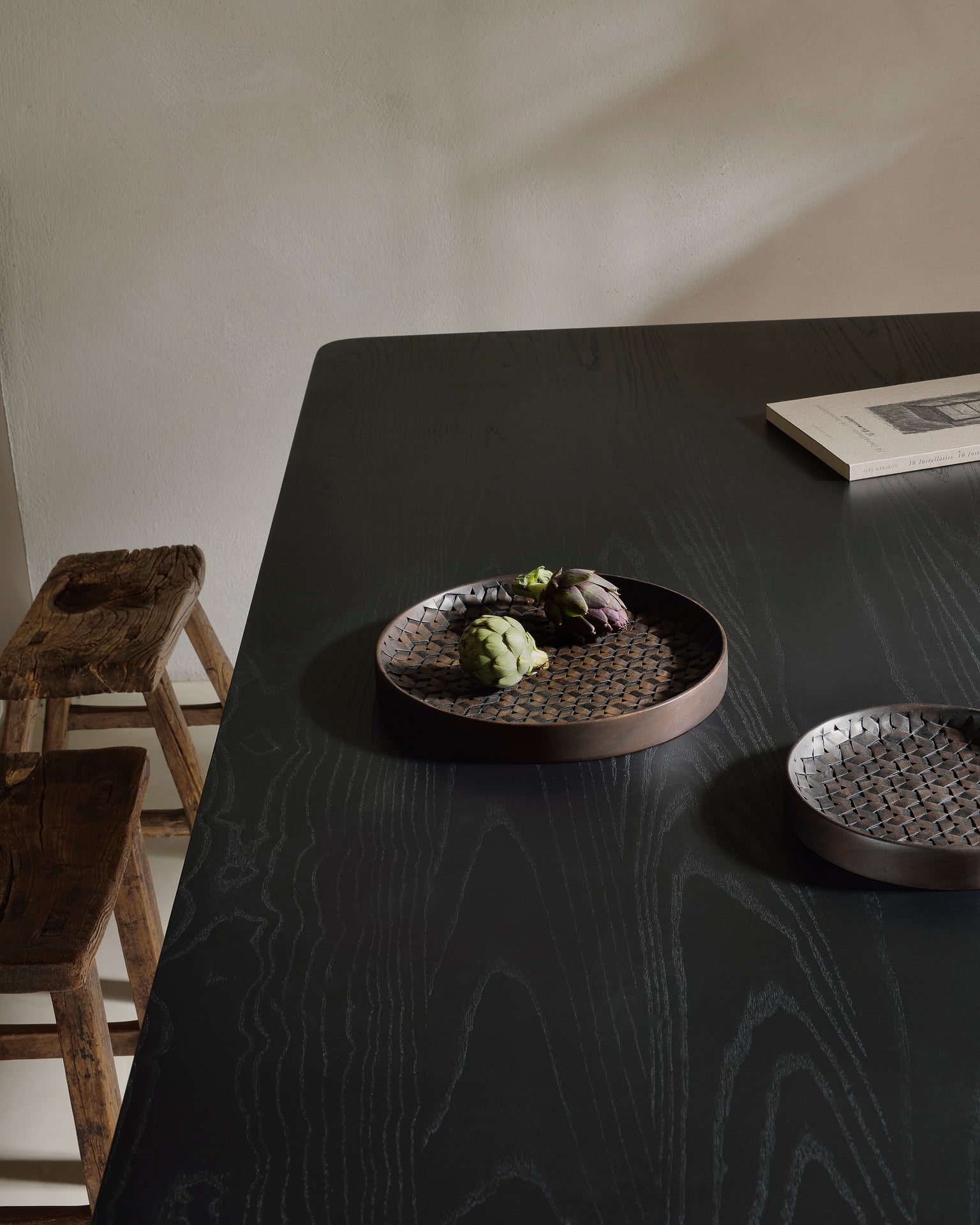 Tampa boards - varnished mahogany - dark brown - set of 3 White Cliff Studio Trays