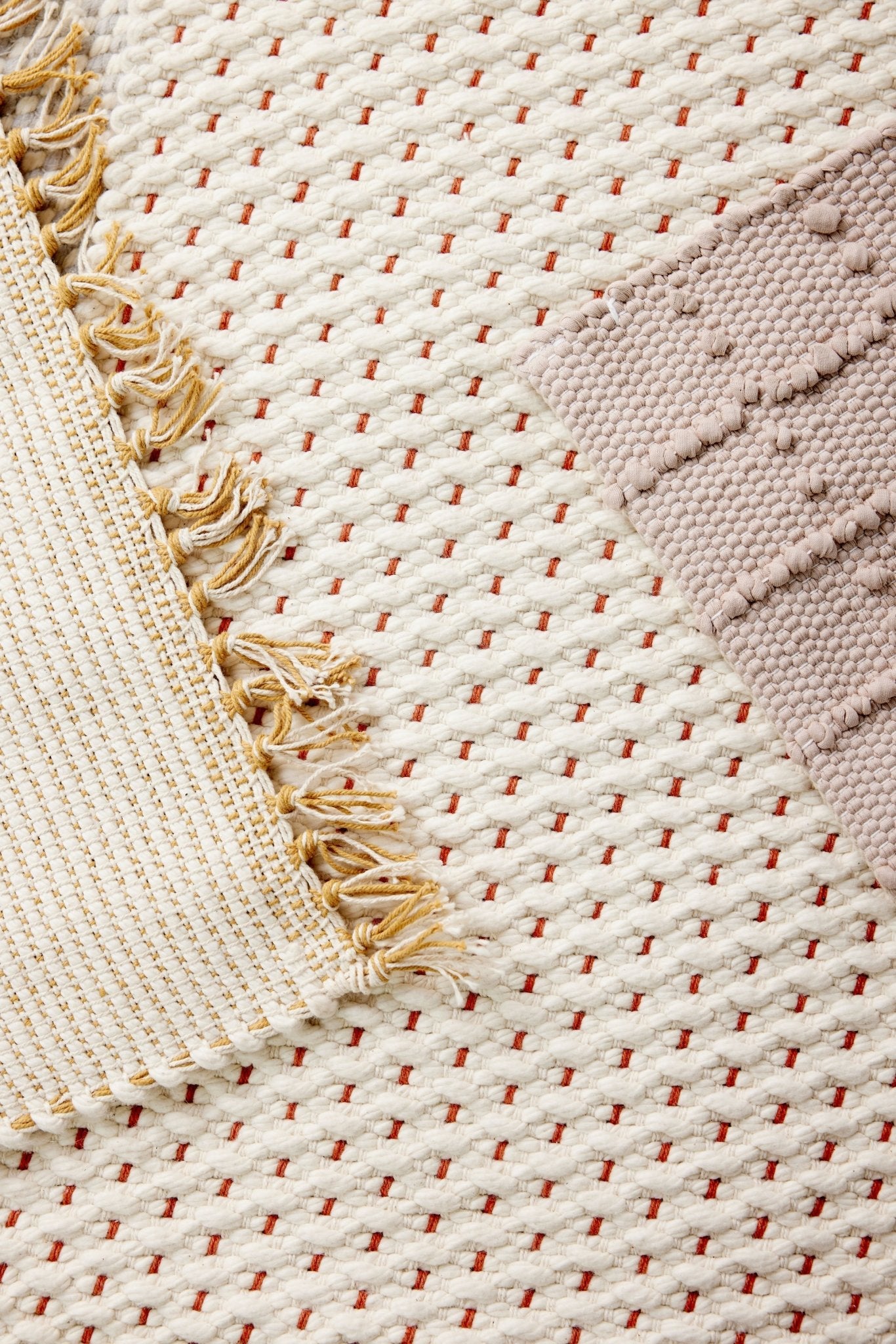 Terracotta Luxe Hand - Loomed Cotton Twill Mat